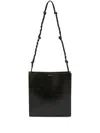 Jil Sander Medium 'tangle' Black Leather Crossbody Bag In Black