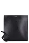 Jil Sander Tangle Medium Black Leather Shoulder Bag In Black