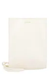 Jil Sander Ivory Leather Small Tangle Shoulder Bag In White
