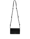 Jil Sander Tangle Wallet With Shoulder Strap In Black