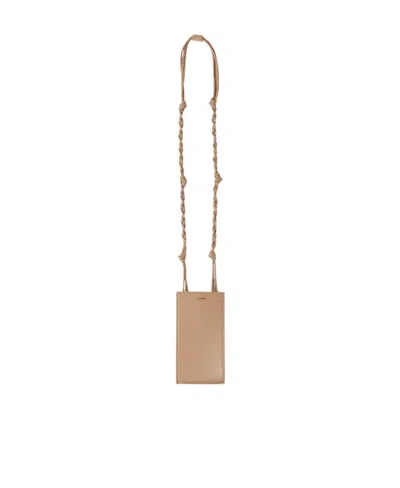 Jil Sander Tangle Leather Phone Case In Nude
