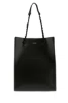 Jil Sander Rectangular Shoulder Bag Smooth Finish Braided Handles In Black