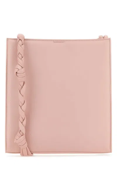 Jil Sander Tangle Leather Shoulder Handbag 25 Cm X 27 Cm X 3 Cm In Pink