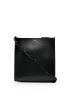 Jil Sander Medium Faux Leather Shoulder Bag In Black