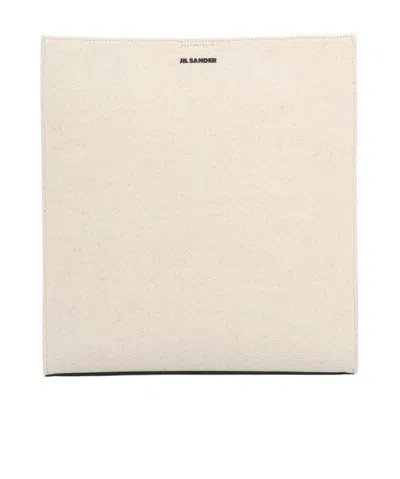 Jil Sander Tangle Medium Crossbody Bag In White