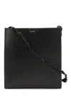 Jil Sander Medium Faux Leather Shoulder Bag In Black
