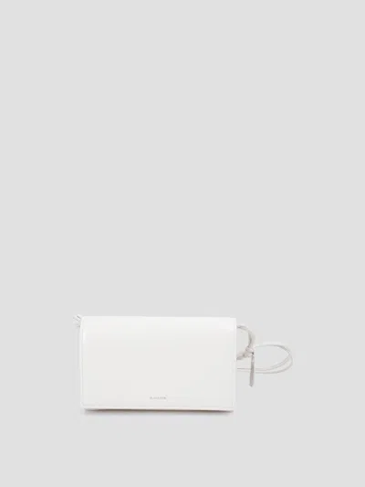 Jil Sander Tangle Mini Wallet With Horse Shoe Detail In White