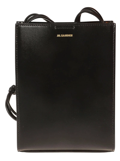 Jil Sander Tangle New Calf Shoulder Bag In Black