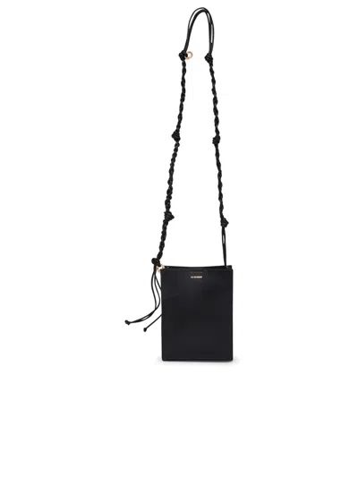 Jil Sander Tangle Ring Crossbody Bag In Black Leather In Nero
