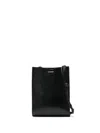 Jil Sander Tangle Ring Small Leather Crossbody Bag In Black