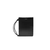 Jil Sander Tangle Rings Small Black Leather Crossbody Bag In Black