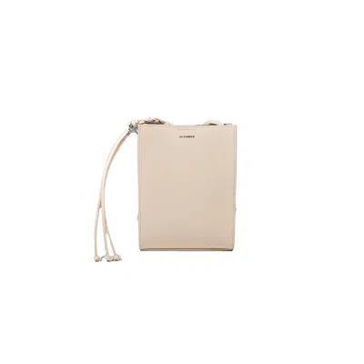 Jil Sander Tangle Rings Small Powder Leather Crossbody Bag In Neutrals