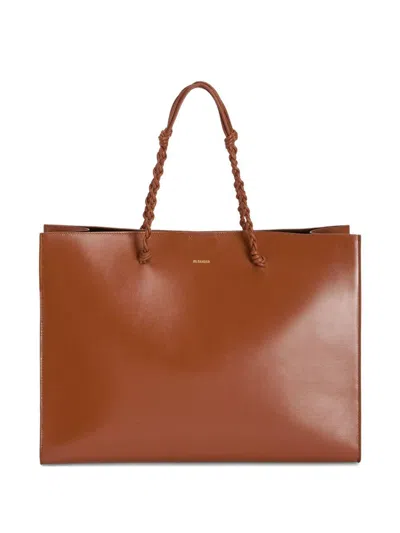 Jil Sander Tangle Shopping Mini Tote In Brown