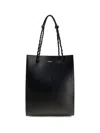 Jil Sander Rectangular Shoulder Bag Smooth Finish Braided Handles In Black