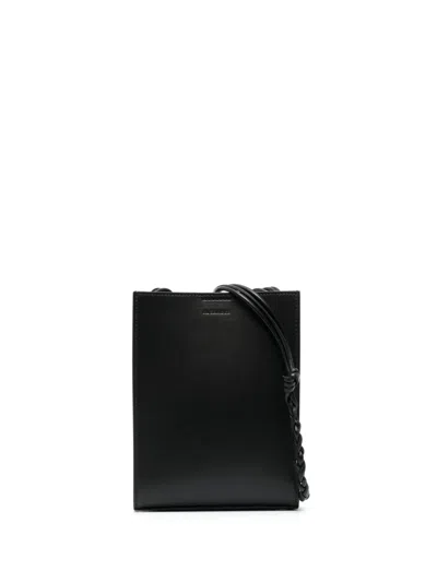 Jil Sander Braided-strap Leather Shoulder Bag In Schwarz