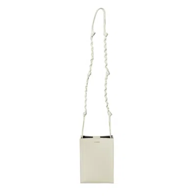JIL SANDER JIL SANDER TANGLE SMALL CREAM LEATHER CROSSBODY BAG
