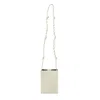 Jil Sander White Embossed Crocodile Effect Shoulder Bag In White