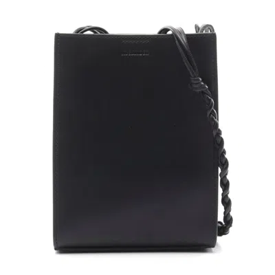 Jil Sander Tangle Small Leather Shoulder Bag In Black