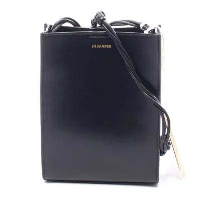 Pre-owned Jil Sander Tangle Small Leather Shoulder Bag In Black
