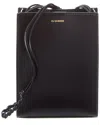 Jil Sander Small Leather Shoulder Bag In Black