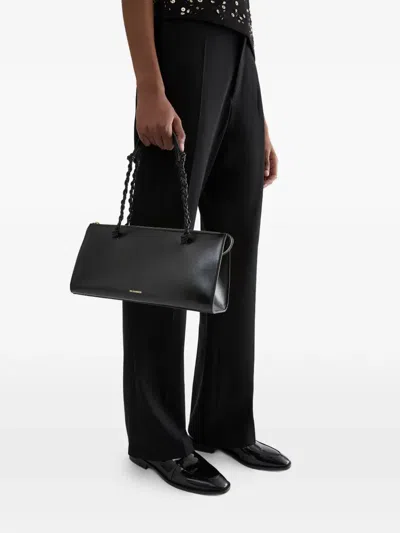 Jil Sander Tangle Tent Hand-knotted Shoulder Bag In Black