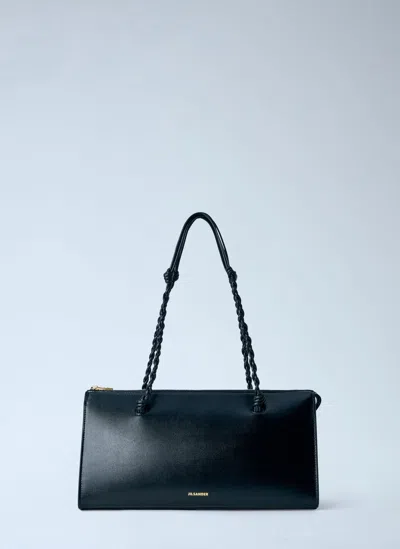 Jil Sander Tangle Tent Leather Shoulder Bag In Black