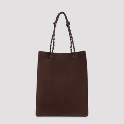 Jil Sander Tangle Tote Handbag In Calf Leather, W28 X H35 X D12 Cm In Brown