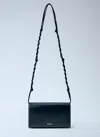 Jil Sander Tangle Wallet With Shoulder Strap In Black