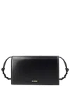 Jil Sander Tangle Wallet With Shoulder Strap In Black