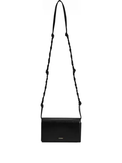 Jil Sander Tangle Wallet With Strap In Black