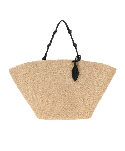 JIL SANDER TANGLE WOVEN BEACH BAG