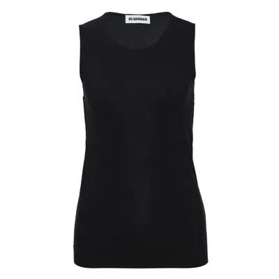 Jil Sander Tank Top Second Skin In Black