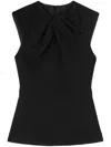Jil Sander Sleeveless Shirt With Self-tie Detailing In Black  