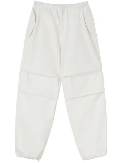Jil Sander Trousers Cotton Drawstring Cuffs In White