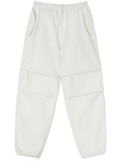 Jil Sander Trousers Cotton Drawstring Cuffs In White