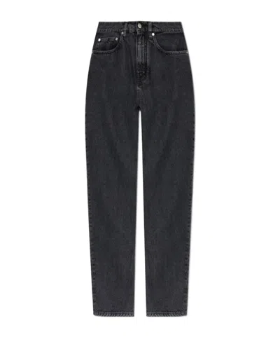Jil Sander Tapered High-rise Jeans In Black