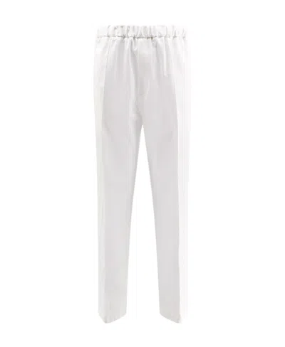 Jil Sander Tapered-leg Cotton Trousers In White