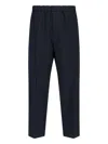 Jil Sander Navy Cotton Gabardine Tapered Trousers In Blue
