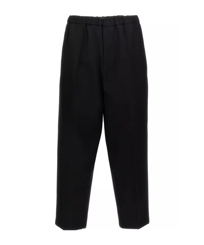 JIL SANDER ELASTIC-WAIST WOOL TROUSERS
