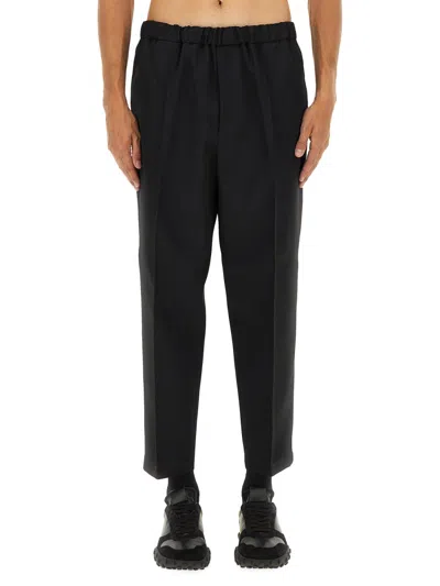 Jil Sander Tapered Trousers In Wool Gabardine In Black