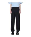 Jil Sander Wool Logo Cuffed Trousers In Black