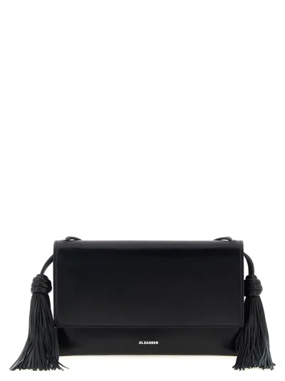 Jil Sander Tassel Crossbody Bag In Black