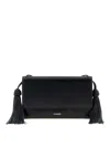 Jil Sander Tasseled Leather Shoulder Bag In Black