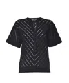 Jil Sander Tassel-detailed Short-sleeved Top In Nero