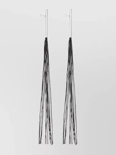 Jil Sander Tassel Pendant Earrings Of Elegance In Black