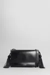 Jil Sander Tasseled Leather Shoulder Bag In Black