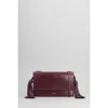 Jil Sander Tassel Shoulder Bag In Viola Leather In Burgundy