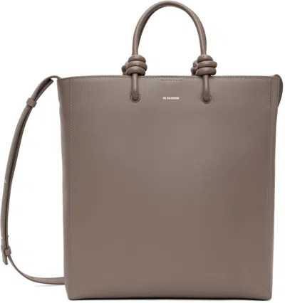 Jil Sander Taupe Medium Giro Tote In Gray