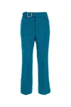 Jil Sander Petrol Blue Viscose Blend Pant In Blue
