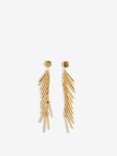 Jil Sander Chain-bar Earrings In Gold